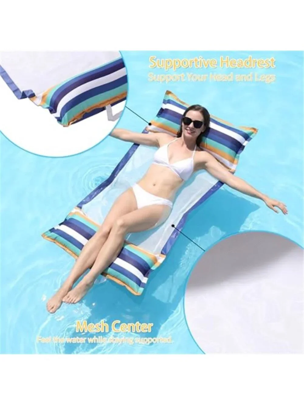 Pool Hammock Float Mesh Water Lounge Inflatable Floating Chair 2 Pack XL